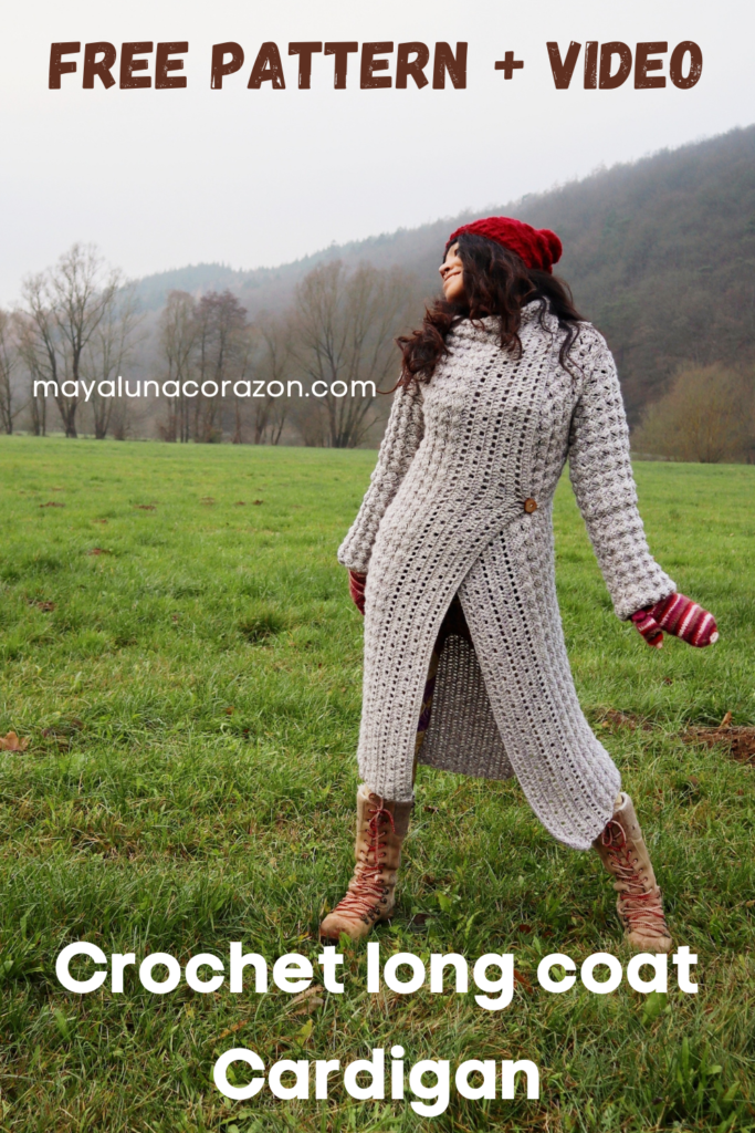 Crochet long coat cardigan free pattern
