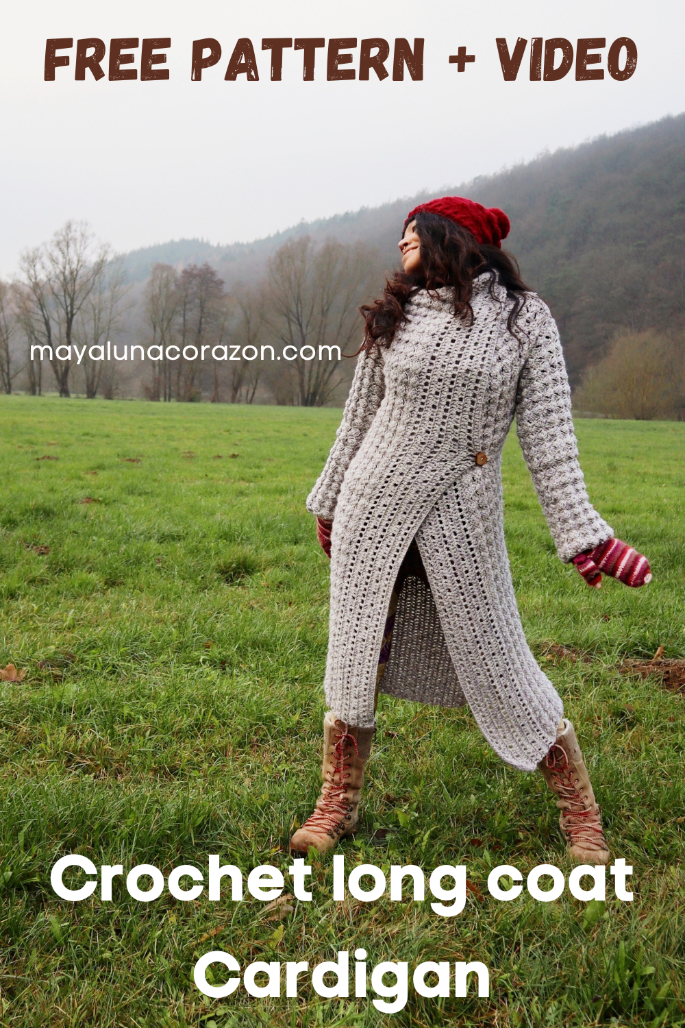 Crochet Long Coat Cardigan - Cozy Grace Free pattern | Crochet Tribe
