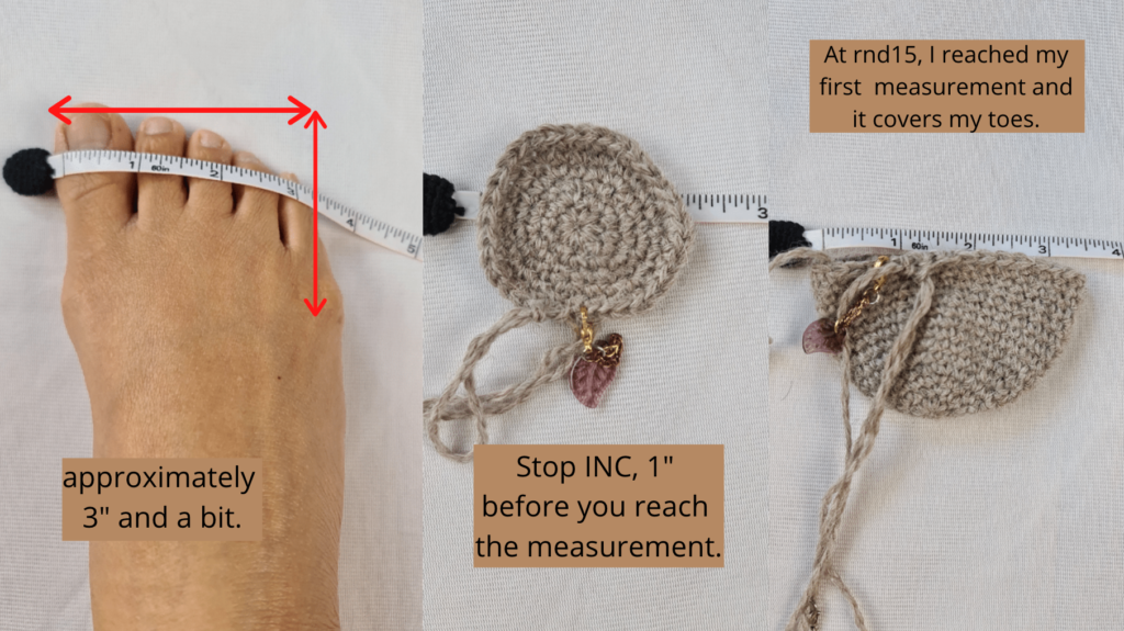 how to measure your foot for crochet sock