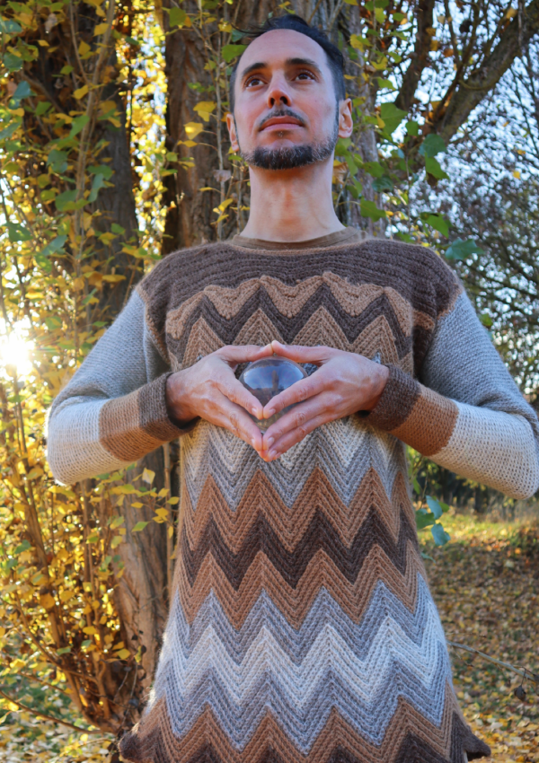 Crochet Chevron Sweater for Men