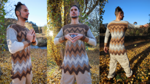 crochet chevron sweater for men