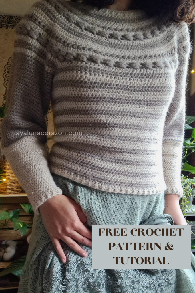 Top down Crochet Sweater Free pattern | Crochet Tribe