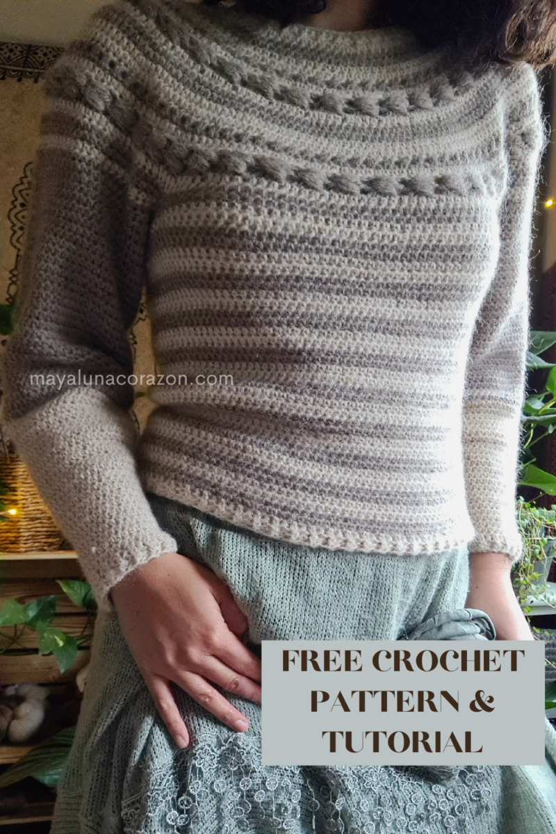 Top down Crochet Sweater Free pattern Crochet Tribe