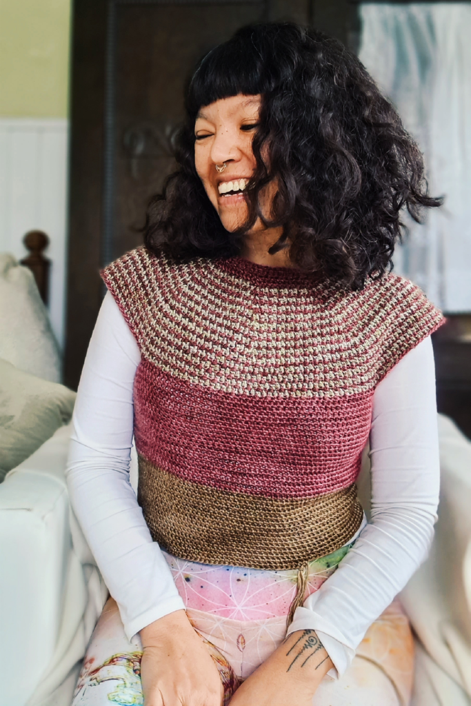 crochet top down sweater