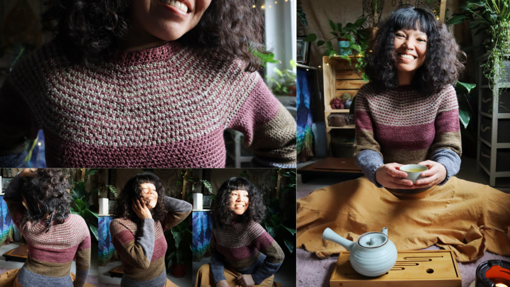 Crochet Evelyn top-down Sweater