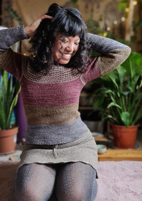 crochet top down sweater DIY