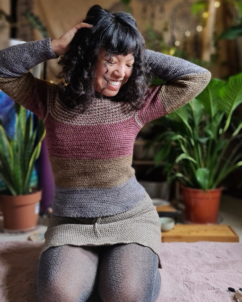 crochet top down sweater DIY